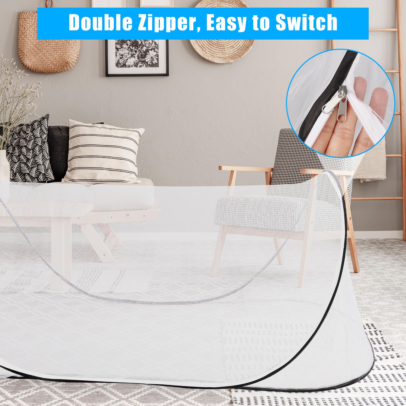 Axcoix pop-up mosquito net out-of-bag quick setup for instant shelter.