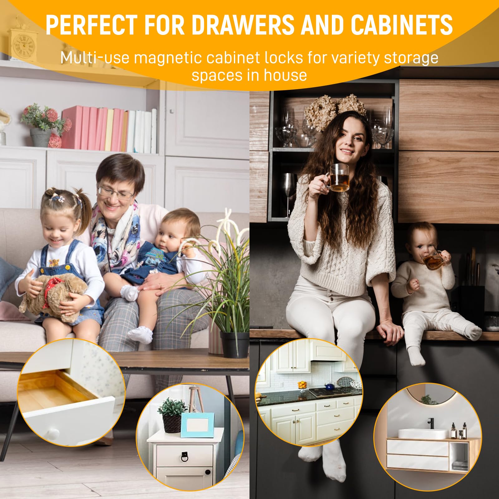 Axfvd kitchen storage safety lock helps keep supplies organized.