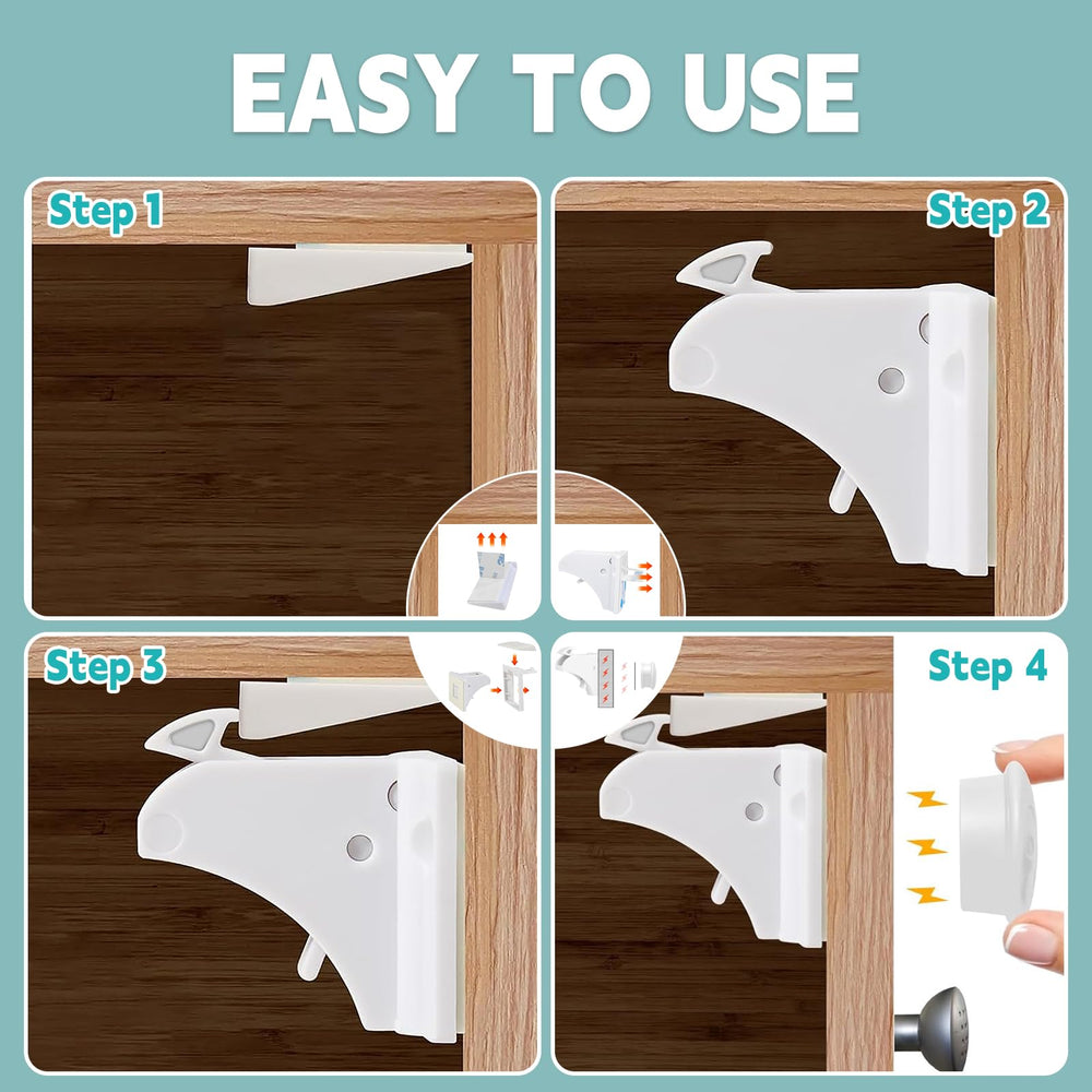 Axfvd magnetic cabinet lock offers no-drill setup to protect cabinets.