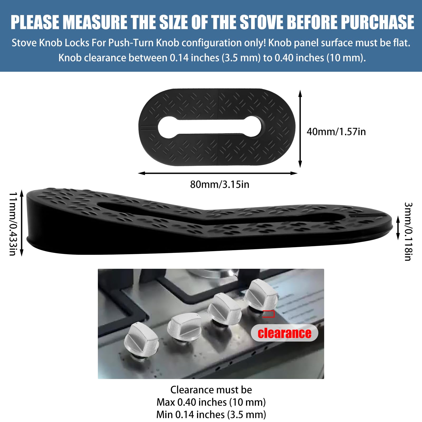 Axfvd stove knob locks with ergonomic design for easy adult use