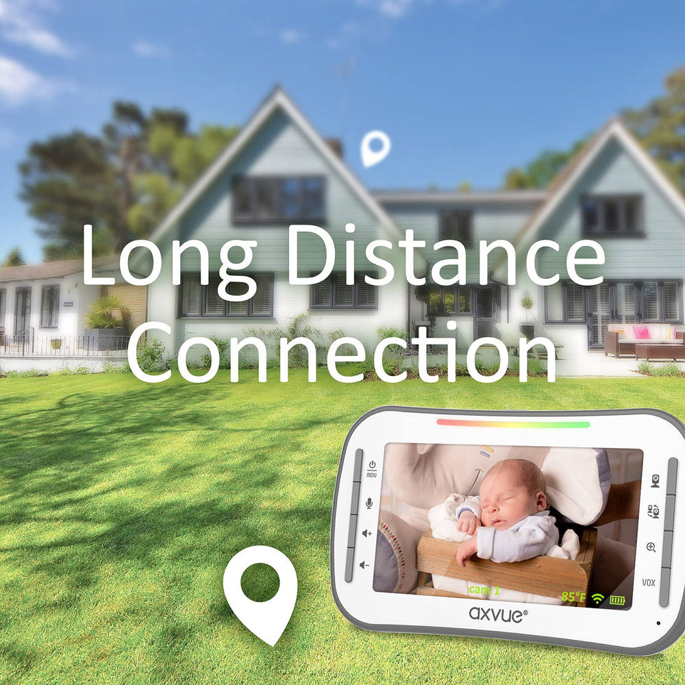 Axvue monitor offers up to 1000ft wireless range for flexibility.