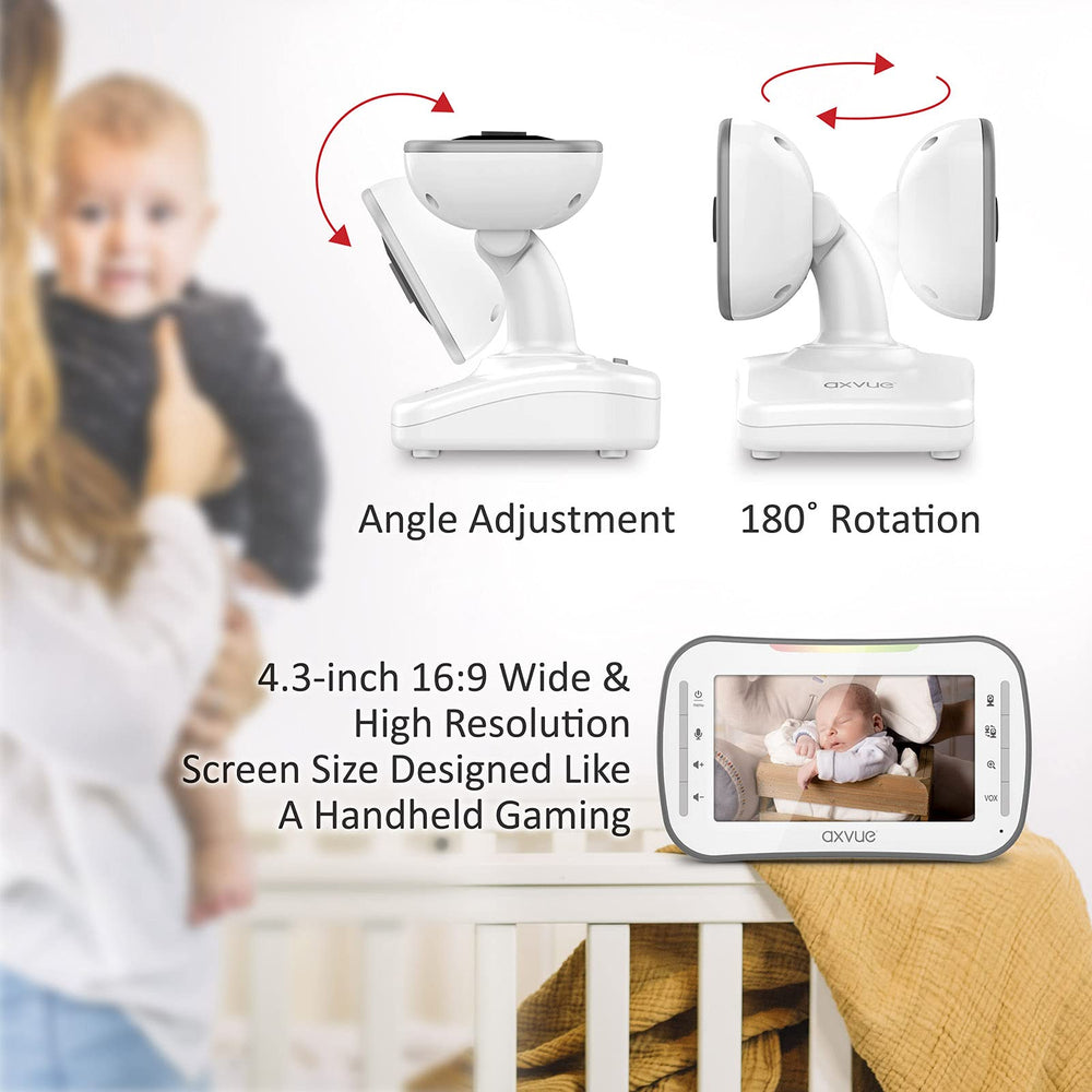Axvue two-way talk back for soothing without entering room.