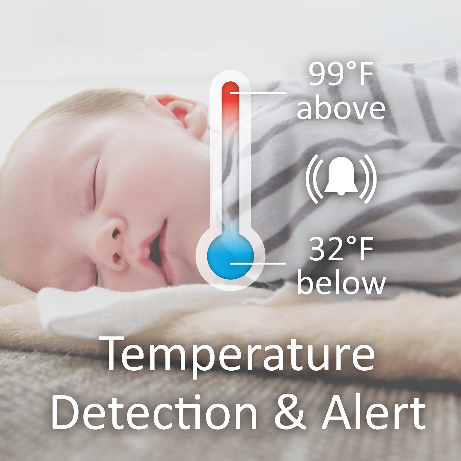 Axvue temperature monitor helps maintain nursery comfort at bedtime.