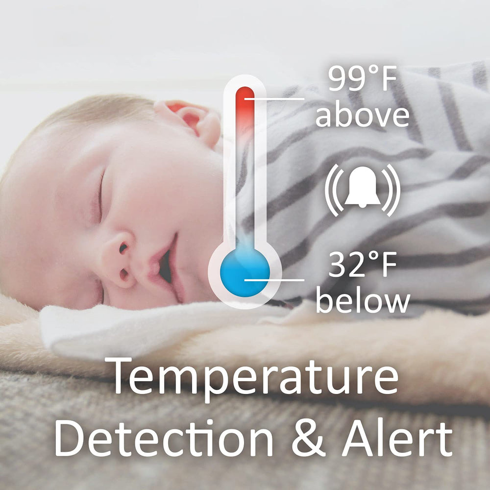 Axvue temperature monitor helps maintain nursery comfort at bedtime.