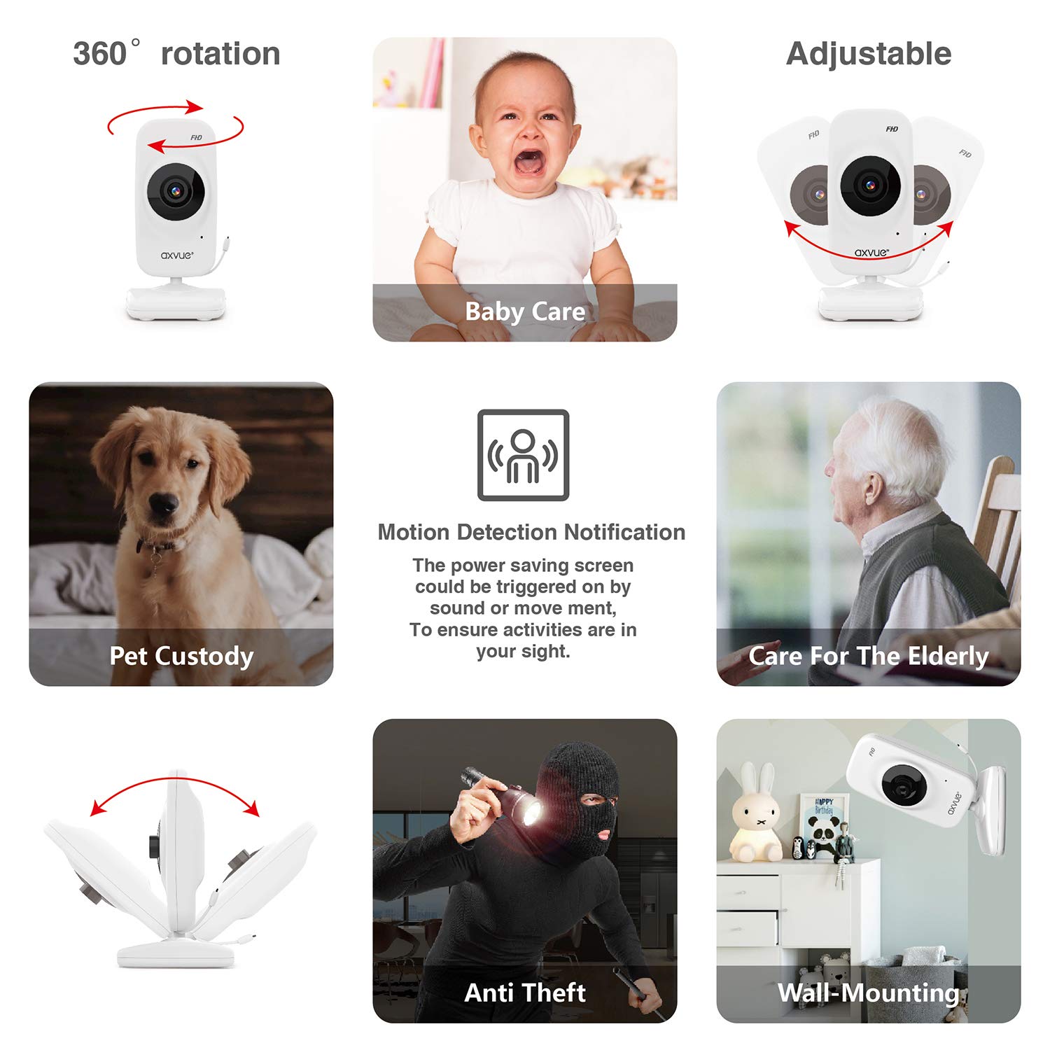 Axvue 2-way talk enables quick soothing from any room
