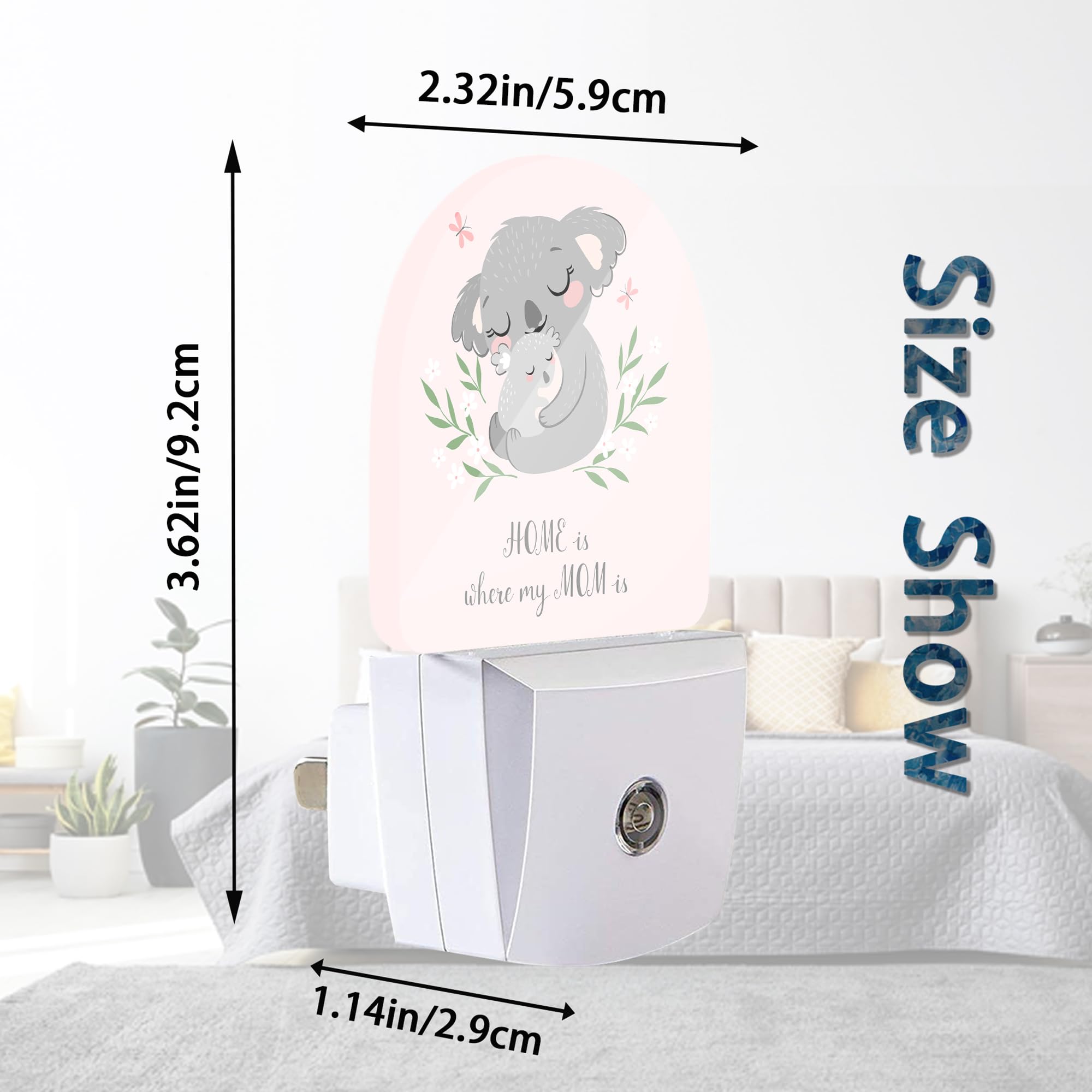 Axxitude LED night light suitable for bedrooms and bathrooms with a soft glow.
