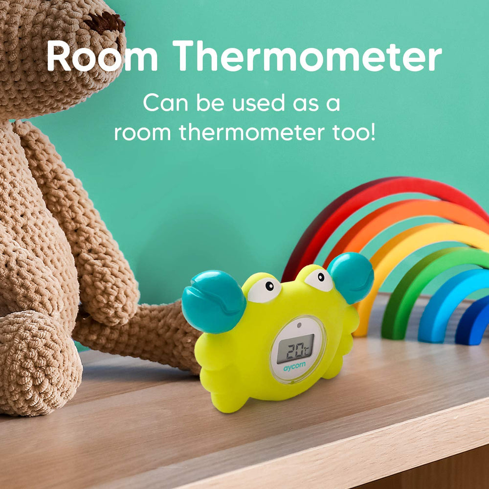 aycorn bath time toy engaging infant while monitoring water