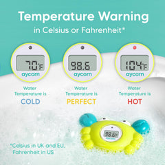 aycorn floating baby thermometer toy remains buoyant in tub