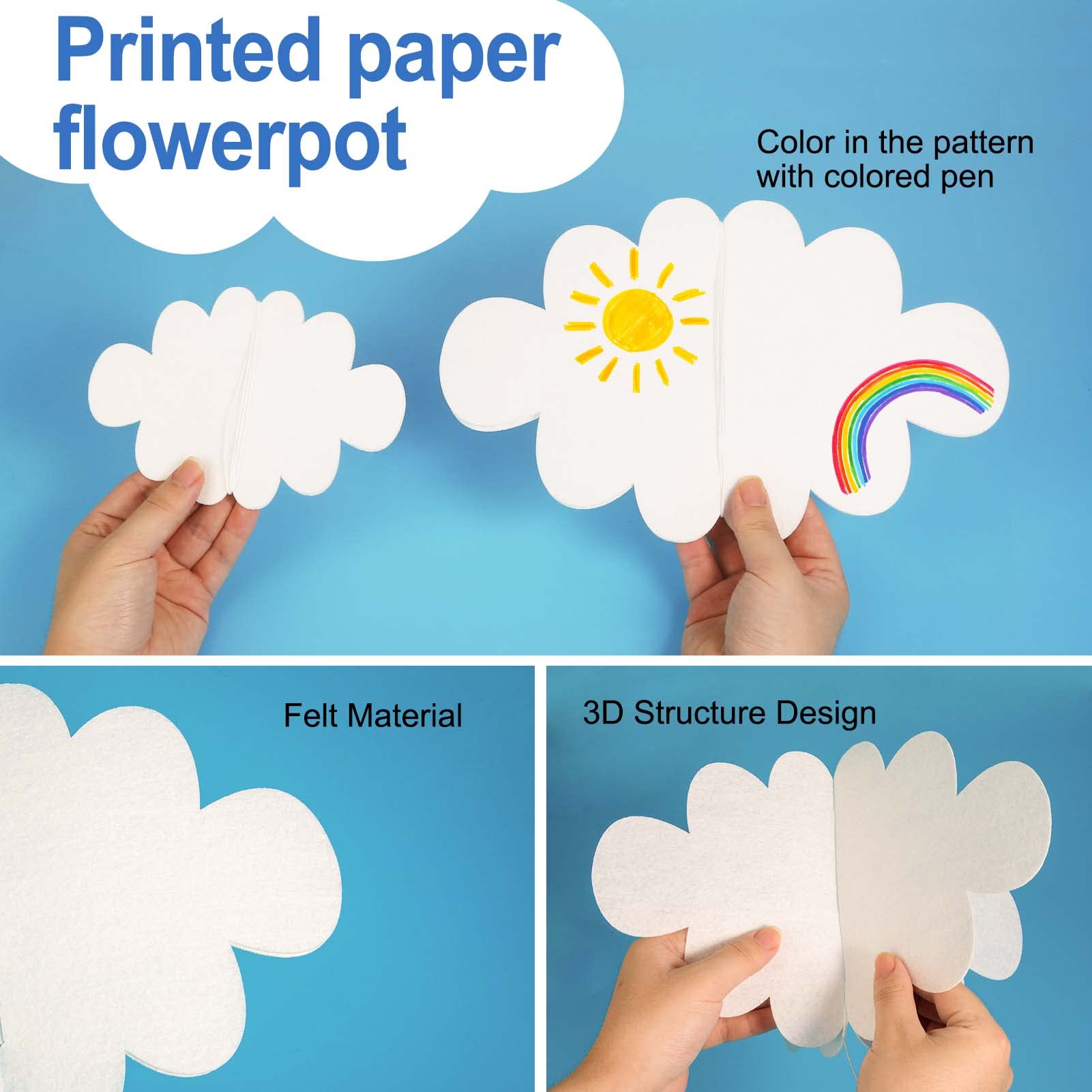 Ayfjovs felt cloud material emphasizes durable, lightweight ceiling accents.