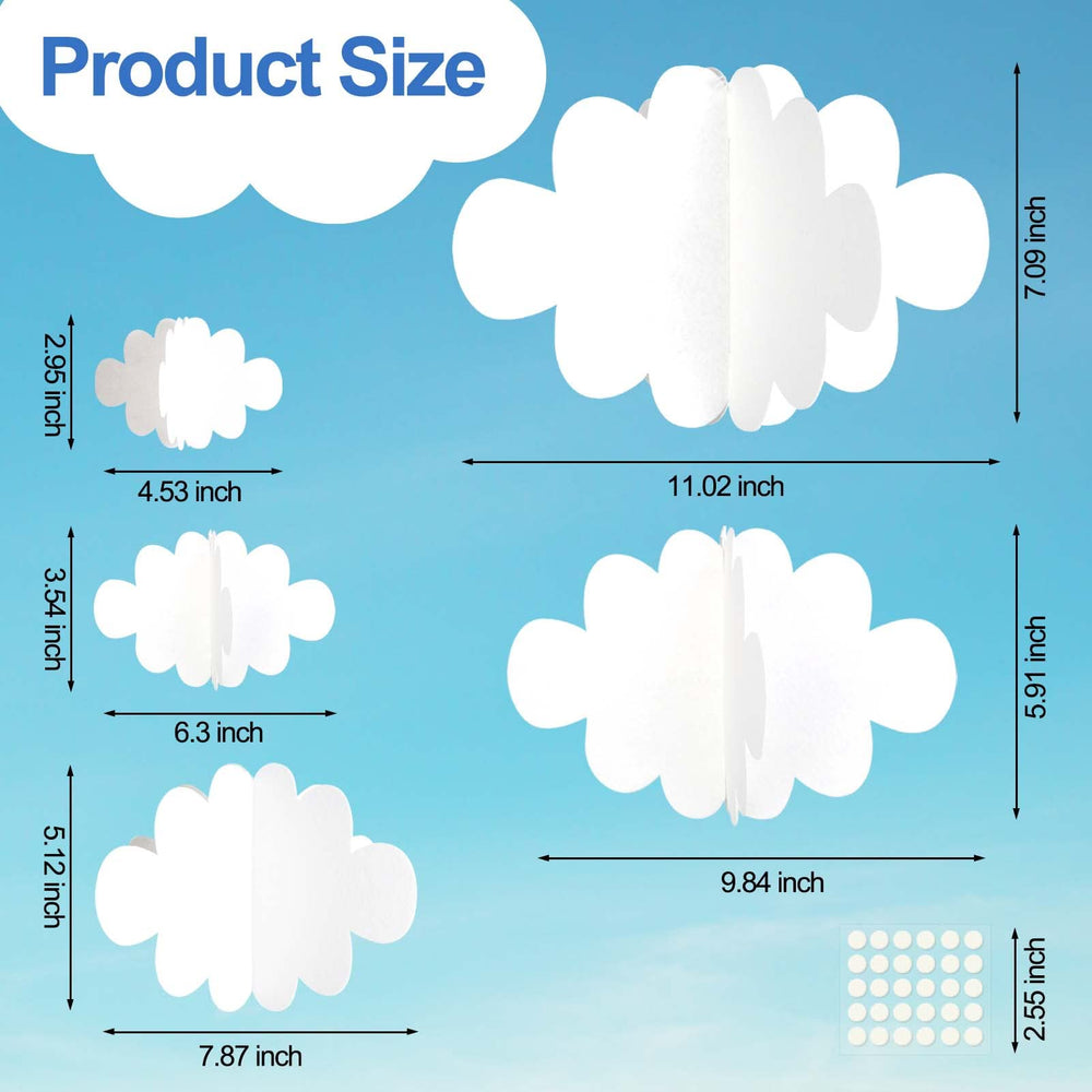 Ayfjovs white cloud ornaments pack for nursery ceilings and cozy room decor.