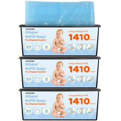 AYKEME Genie Easy Roll refill box front highlights seamless compatibility for effortless diaper disposal.