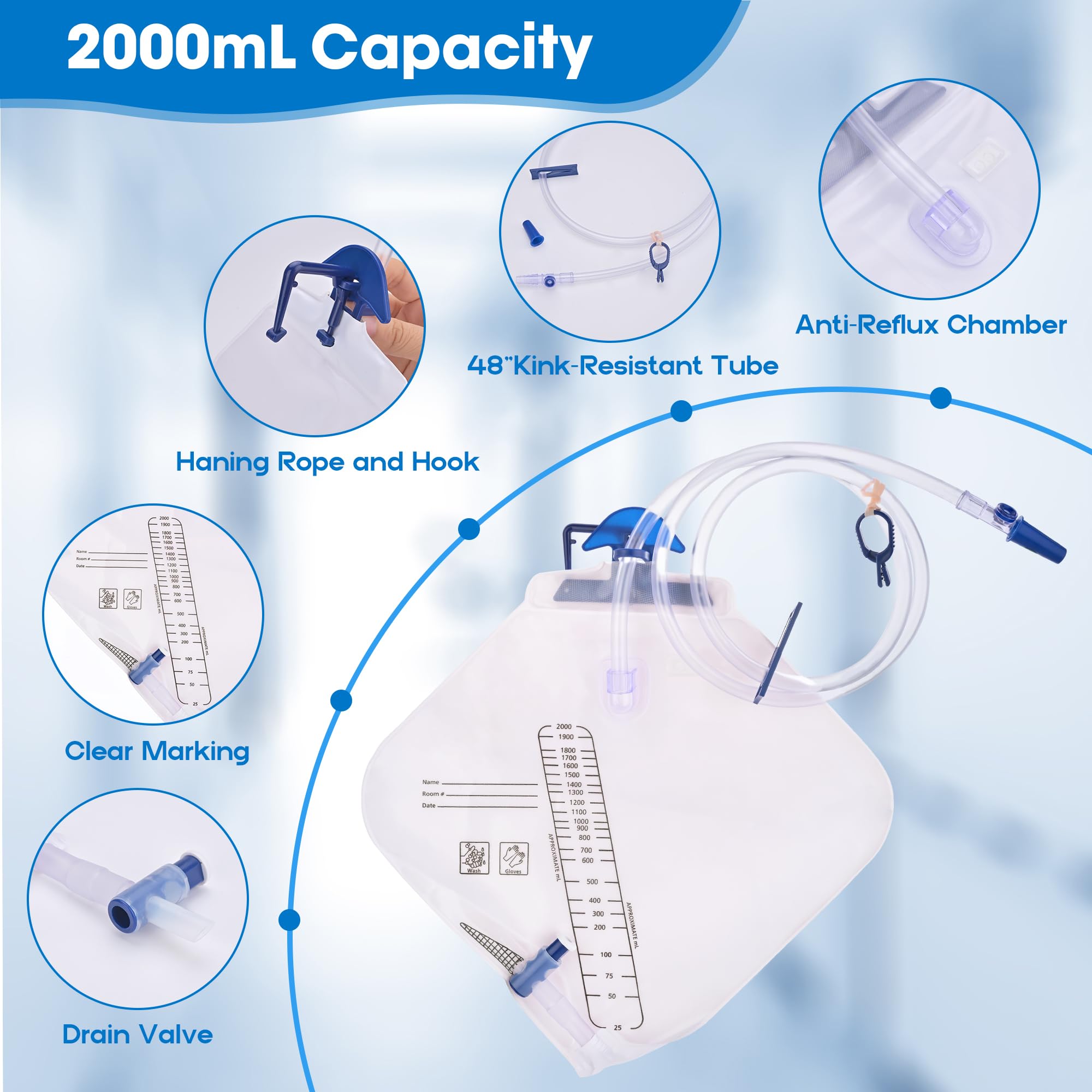 AYMSO anti-reflux catheter bag—prevents backflow and overflow.