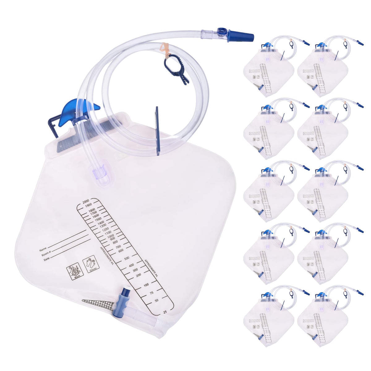 AYMSO urinary drainage bag 2000ml—ample capacity for overnight use.