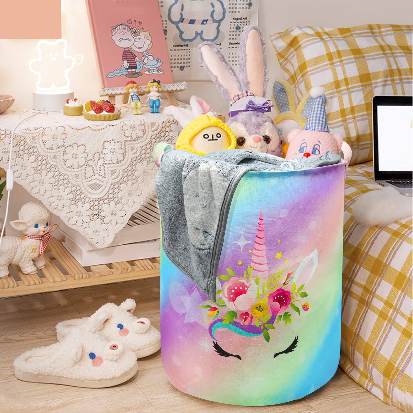 Aynaxcol Unicorn Laundry Basket versatile storage for toys and clothes