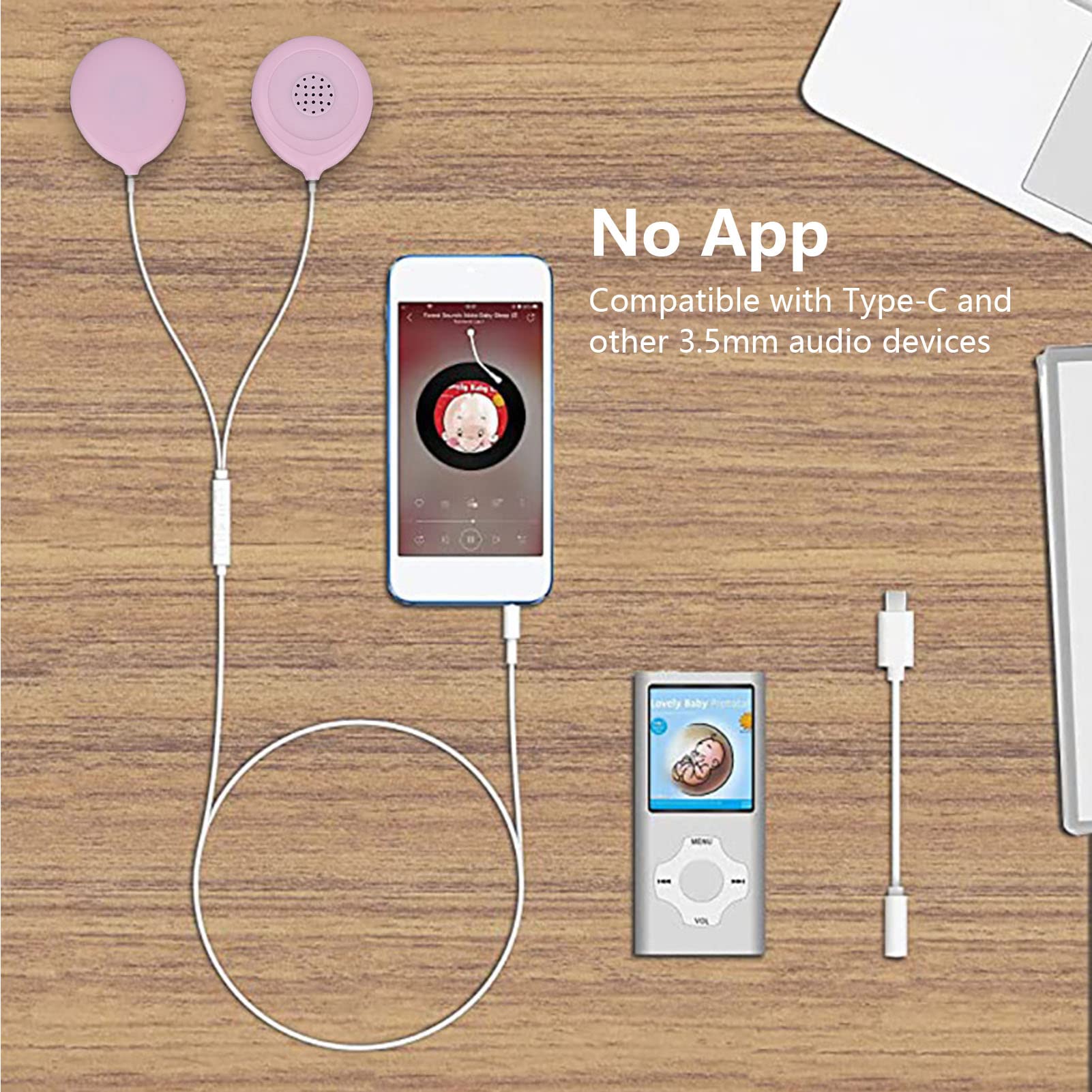 AYNEFY Belly Headphones audio splitter in action for joint listening