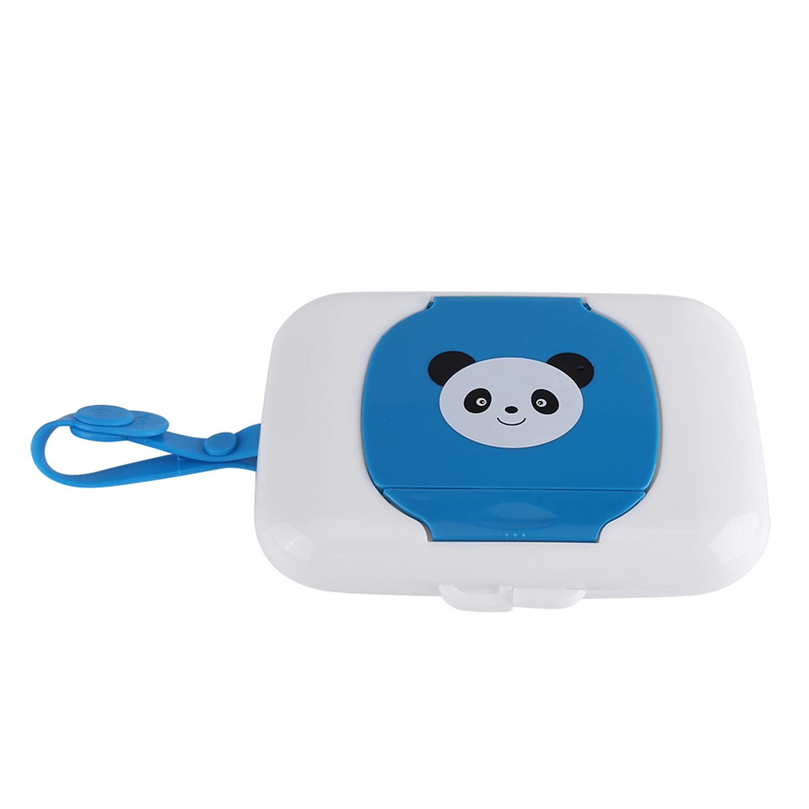 AYNEFY blue panda wipes dispenser on the go for quick cleanups.