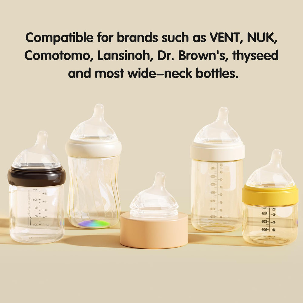 Aynmer Natural Flow nipple with anti-colic vent to reduce air intake during feeds
