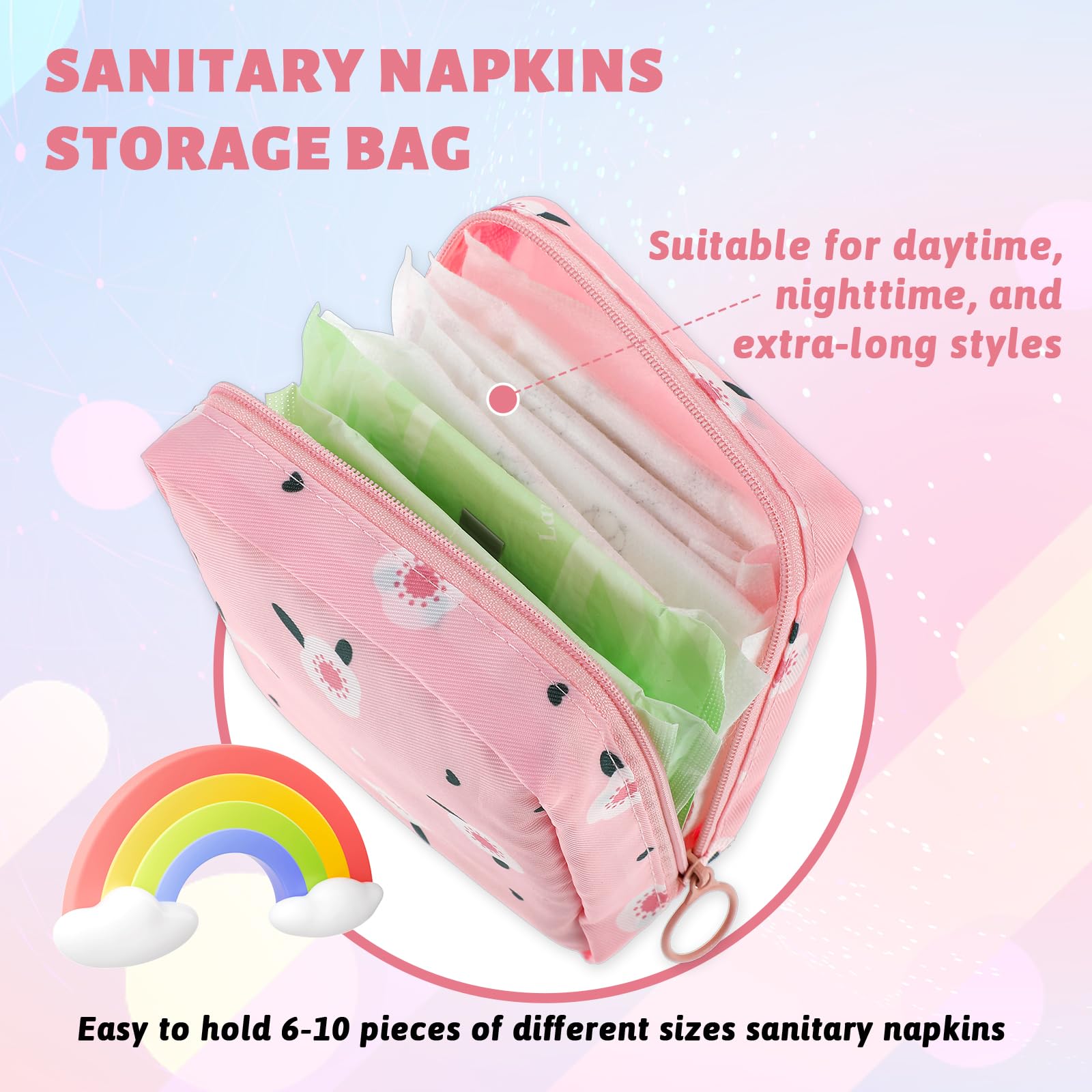 Aysatogc period pouch offers private storage for on-the-go use.