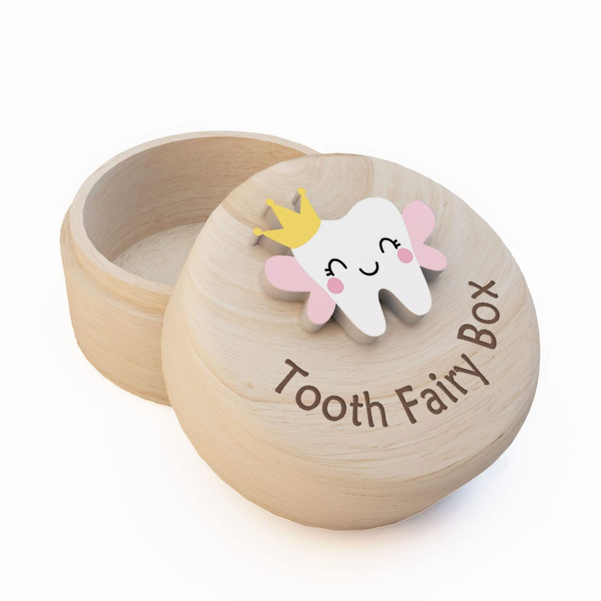 Azbuk Tooth Fairy Box for Girls shows a 3D tooth lid, a perfect keepsake.