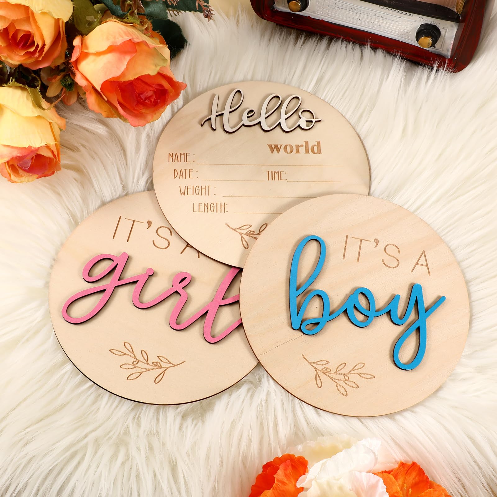Azefnuhk Birth Announcement Board with personalized baby details.
