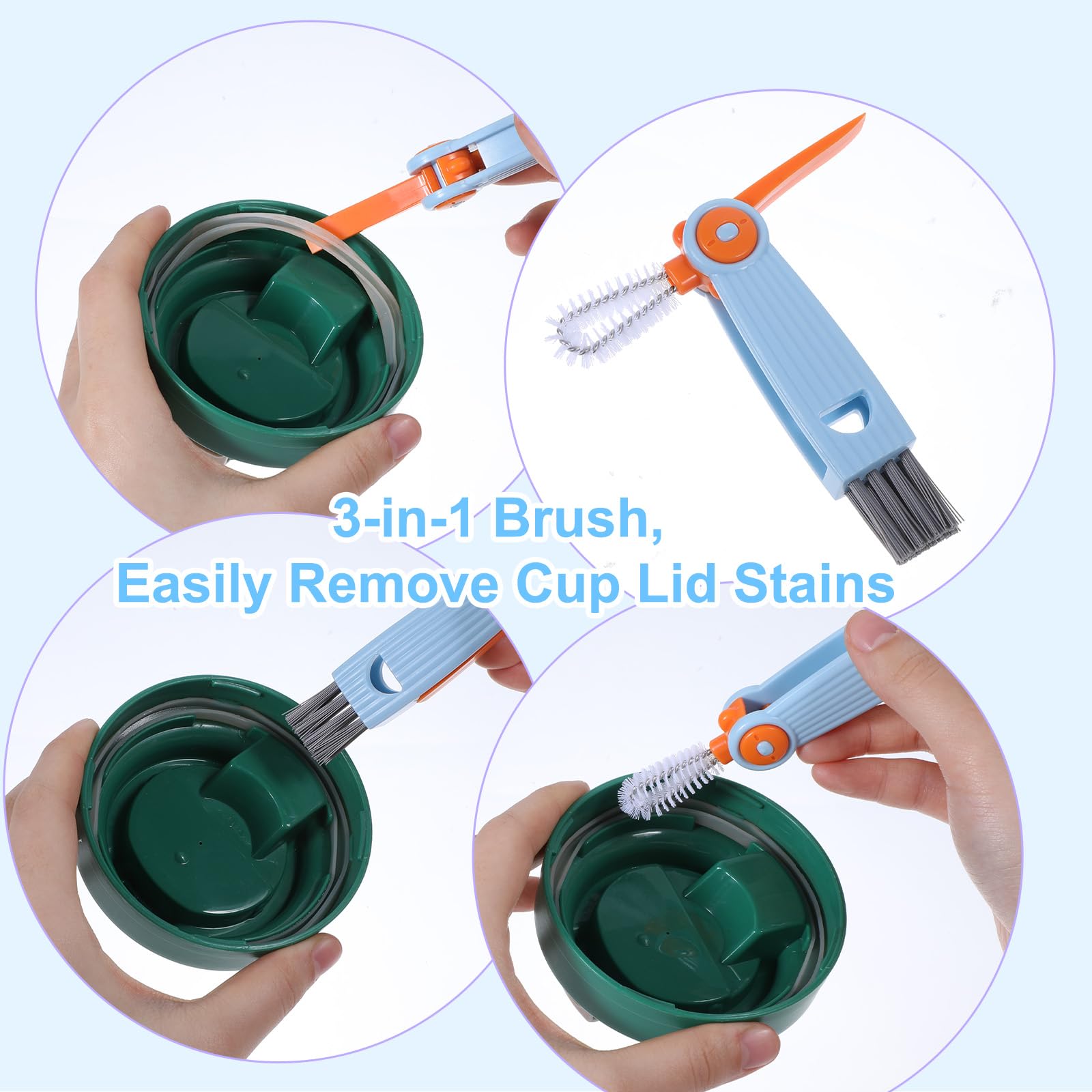 Azefnuhk straw brush crevice-cleaner targets narrow spaces for thorough cleaning.