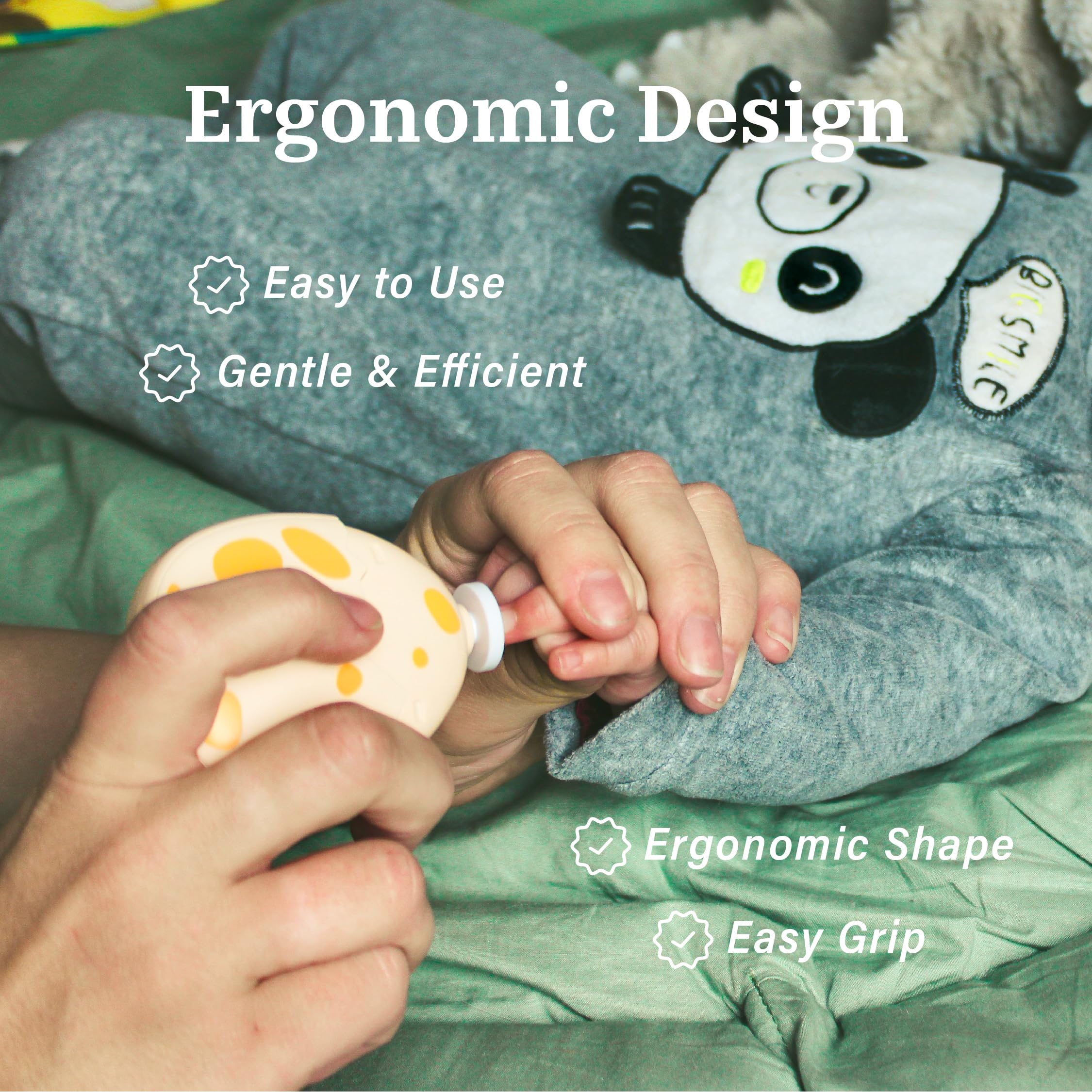 Ergonomic non-slip grip on AZOLLIA trimmer for secure nail grooming.