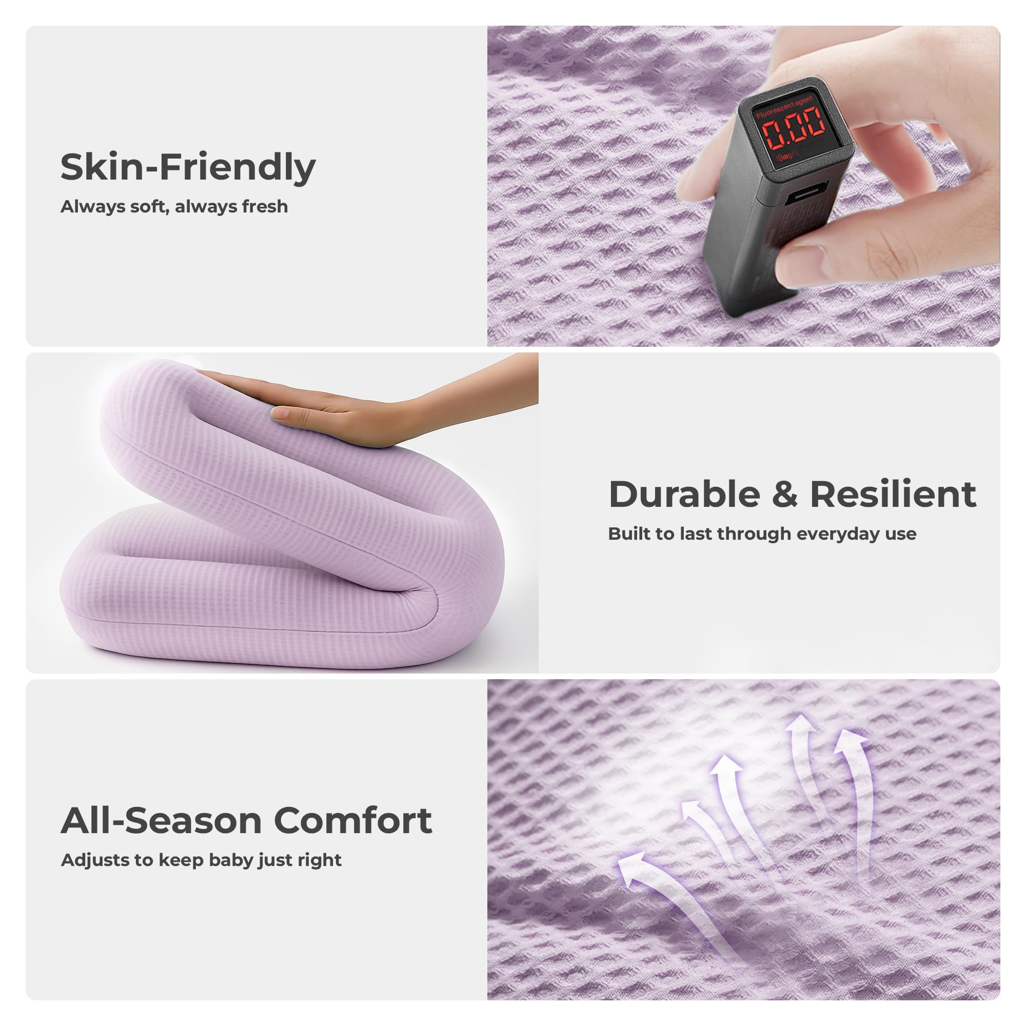 Azopesy 3D bumper offers gentle positioning during tummy time.