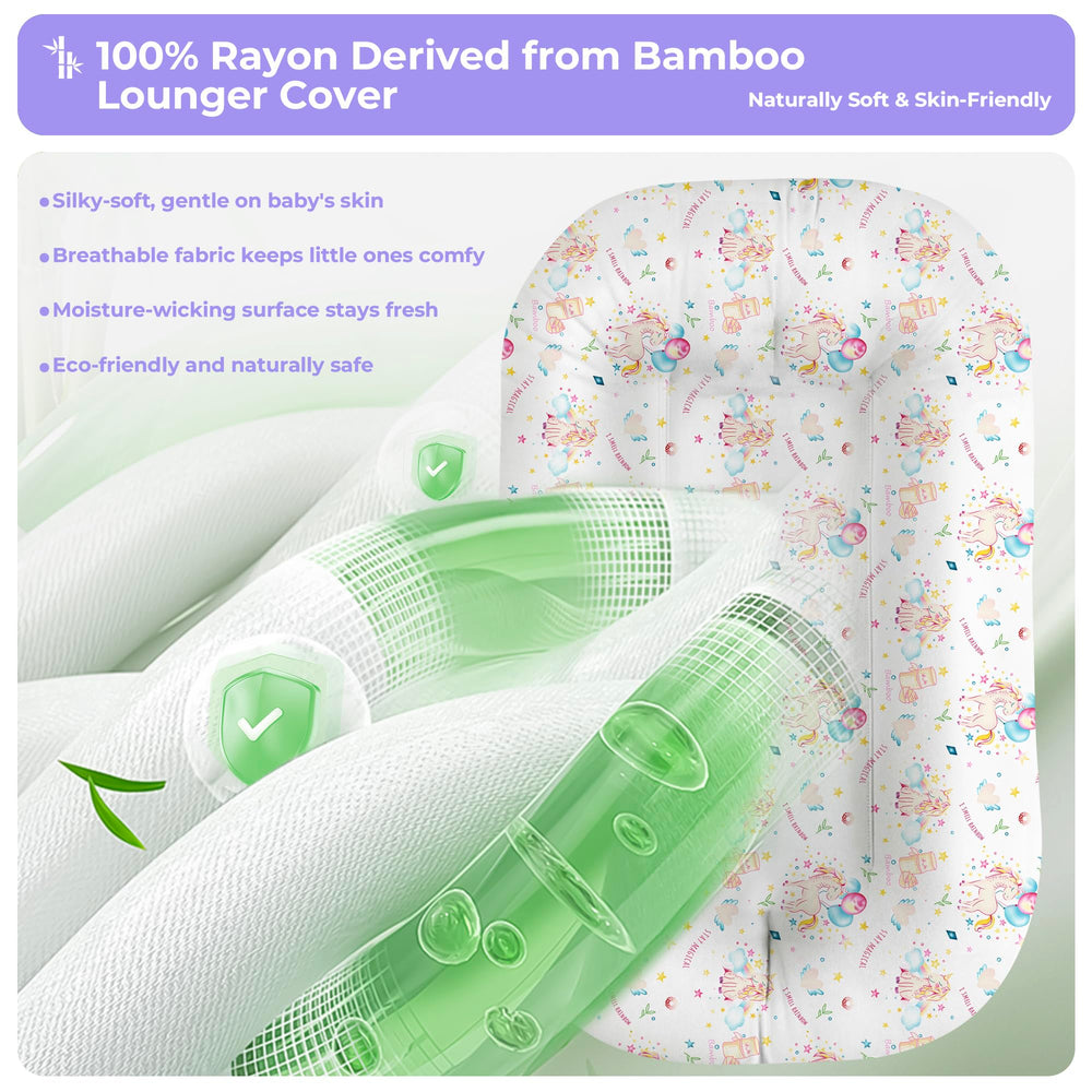 Azopesy bamboo-rayon cover on lounger provides breathable temperature control.
