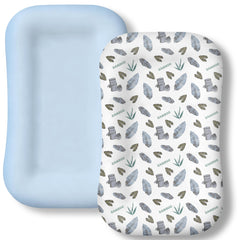 Azopesy baby lounger cover 2-pack in gray, silky bamboo viscose for breathable, gentle skin comfort.