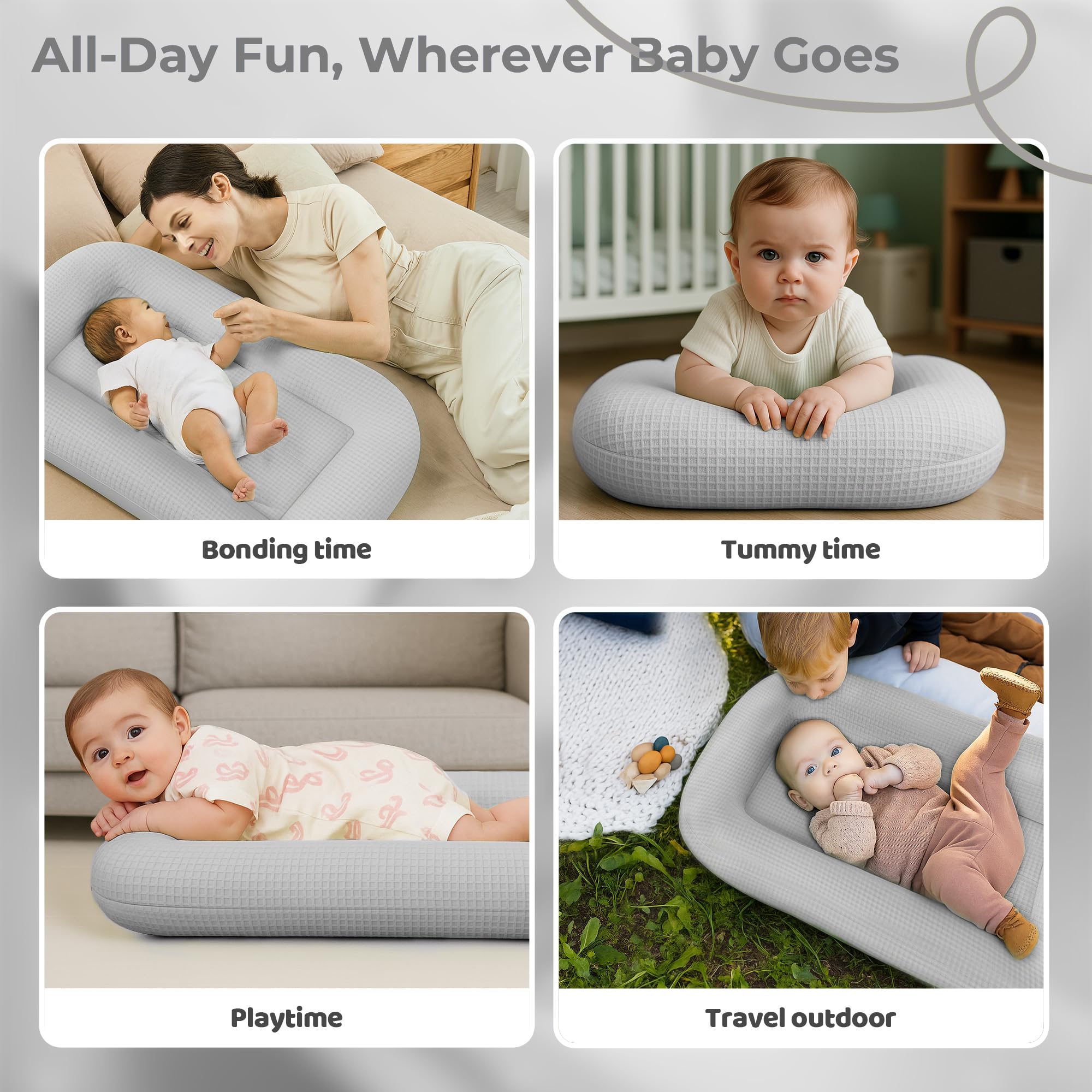 Azopesy Baby Lounger easy-clean cover simplifies quick cleanup after messes.