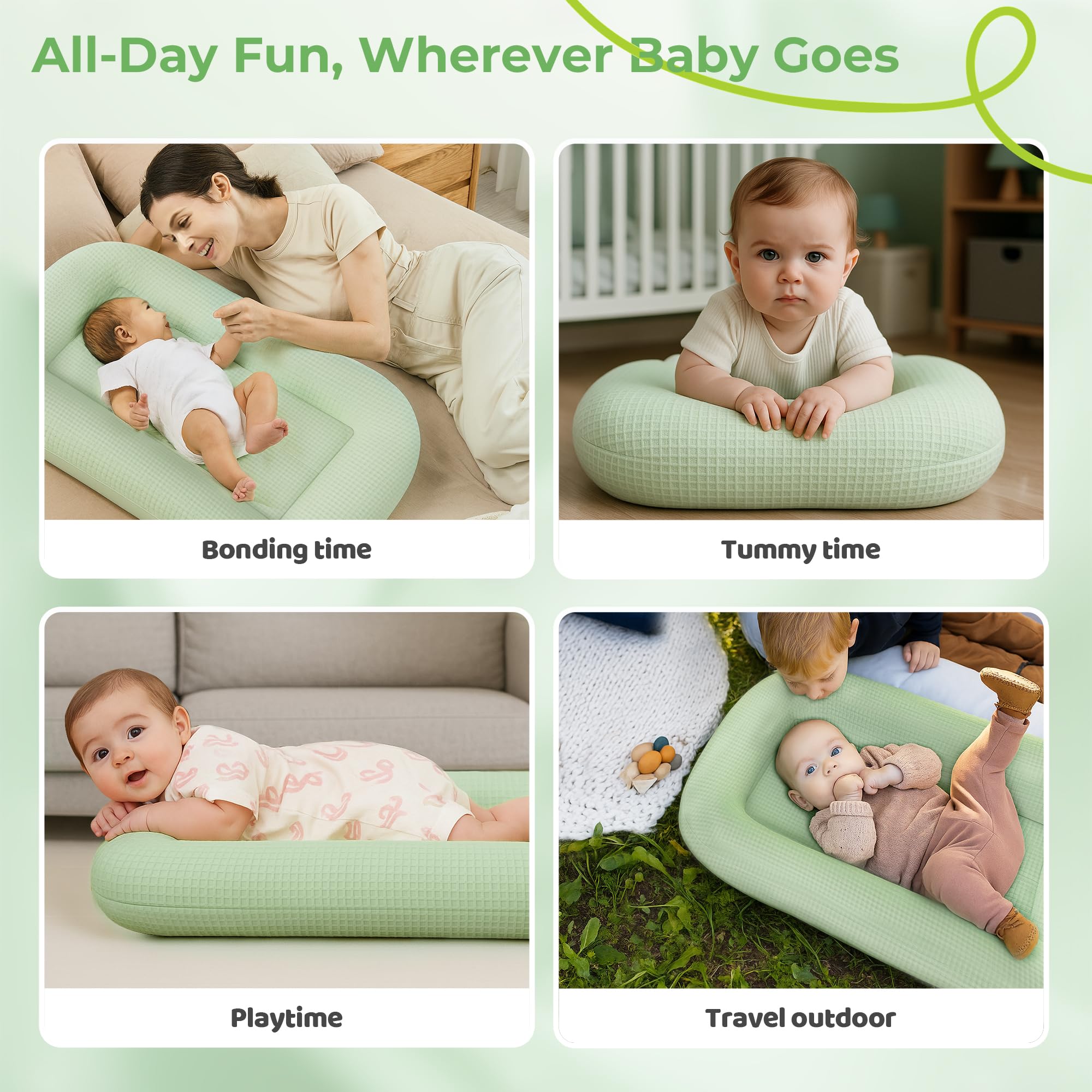 Azopesy baby lounger portable travel-ready for home or on-the-go.