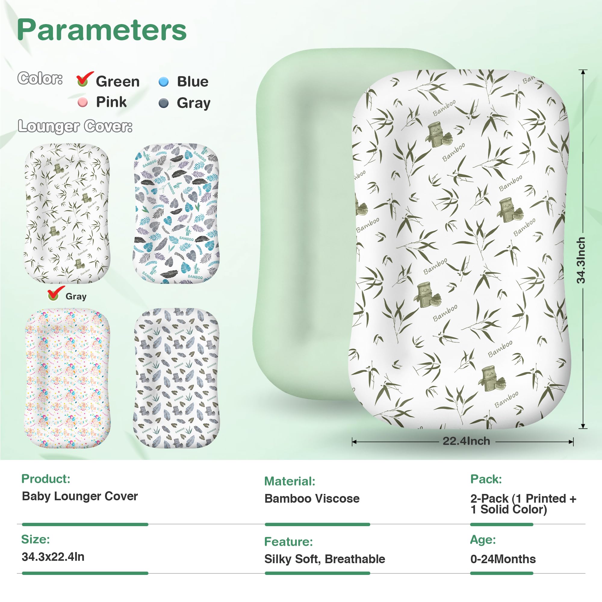 Azopesy green cover adds a soothing, modern nursery look.