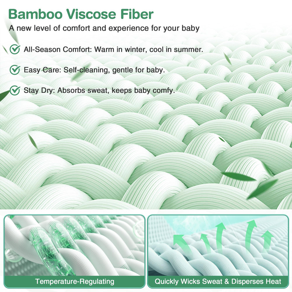 Azopesy moisture-wicking fabric helps keep baby dry and comfortable.