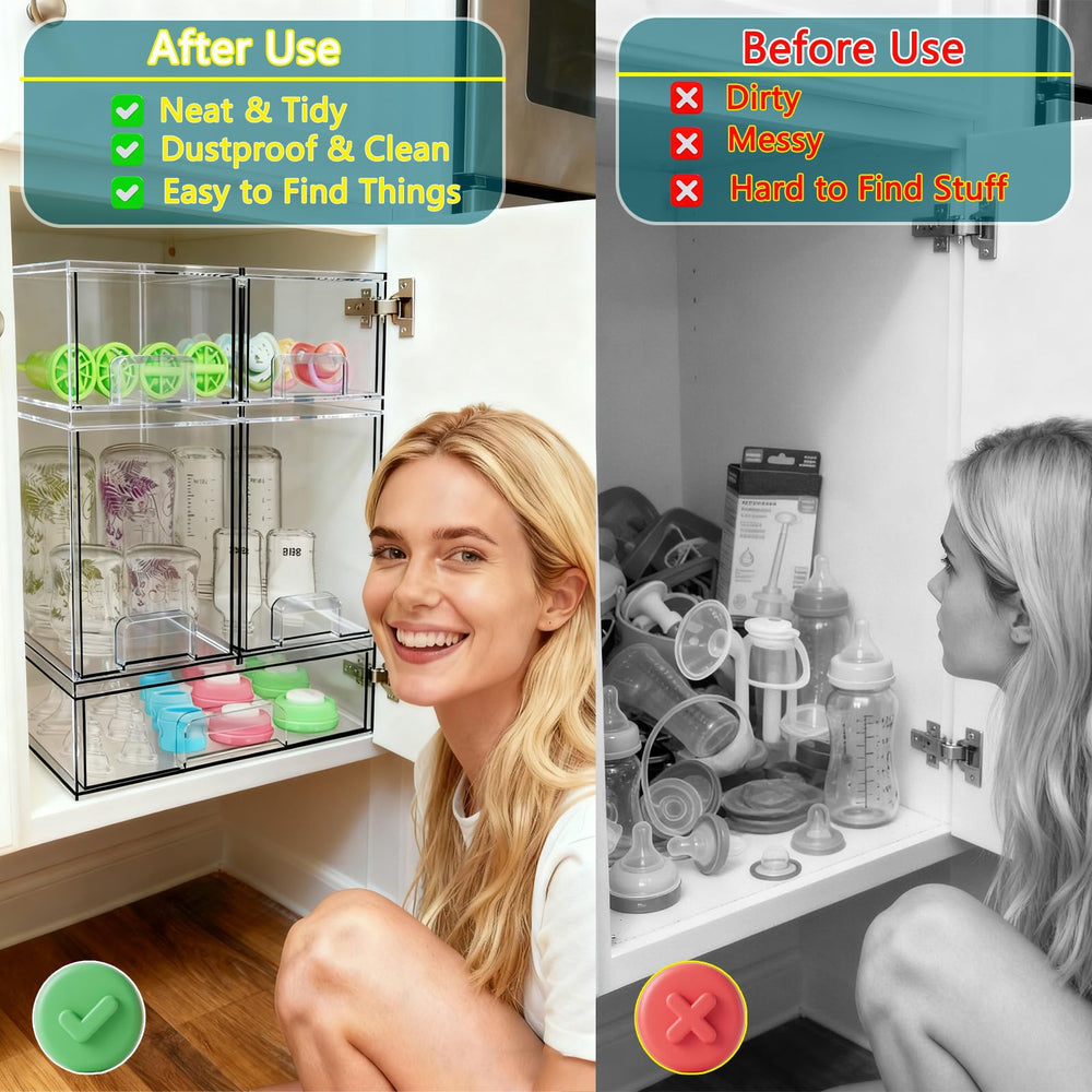 Azorteja 5-pack stackable bins maximize countertop space for neat storage
