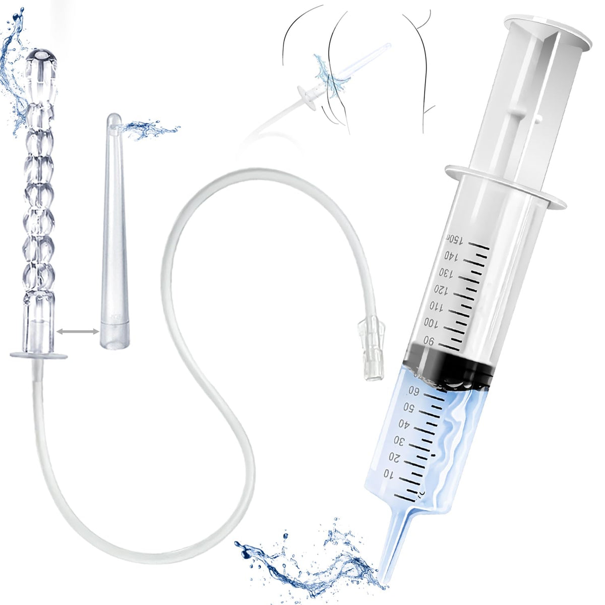 AZREKV enema syringe 150ml for precise dosing on the go.