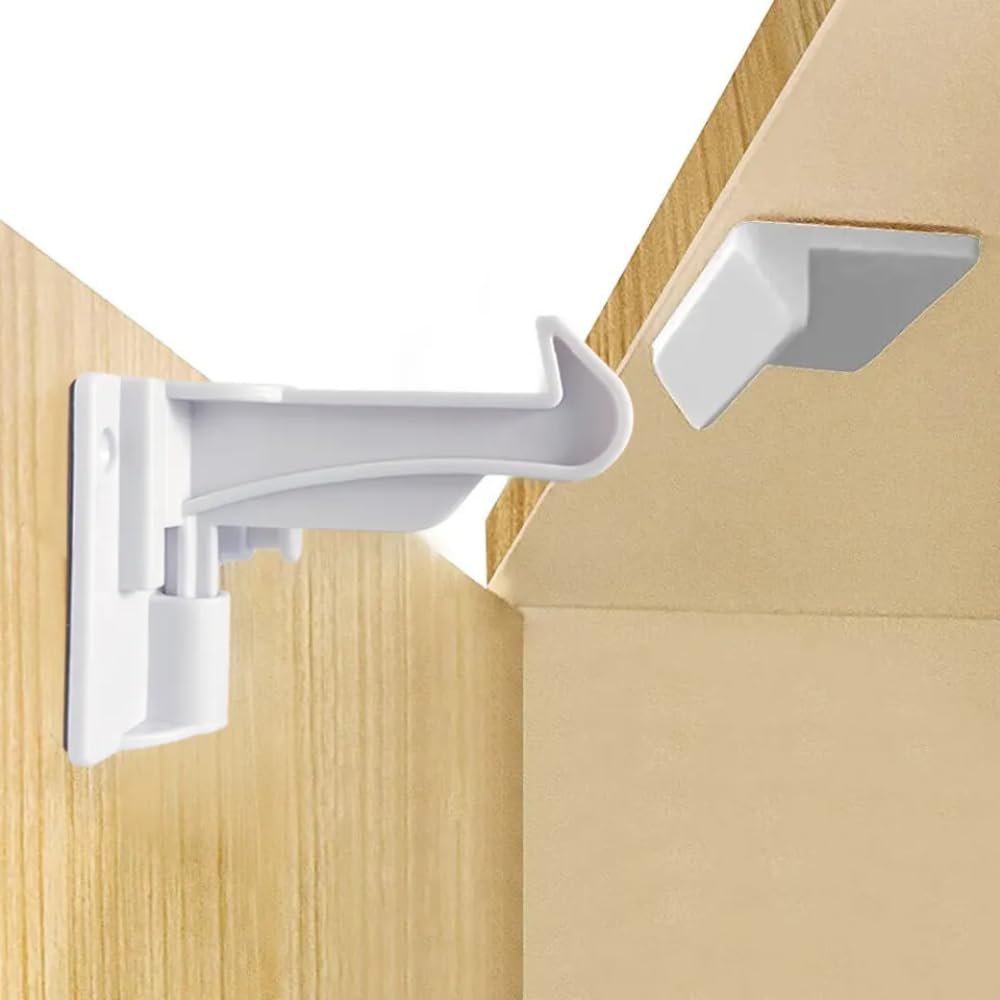 AZZS 10-pack child cabinet locks packaging showing easy baby proofing solution.