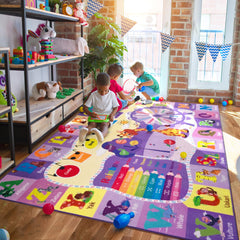 B BENRON fold and roll design for easy storage of the 7x10 purple rug