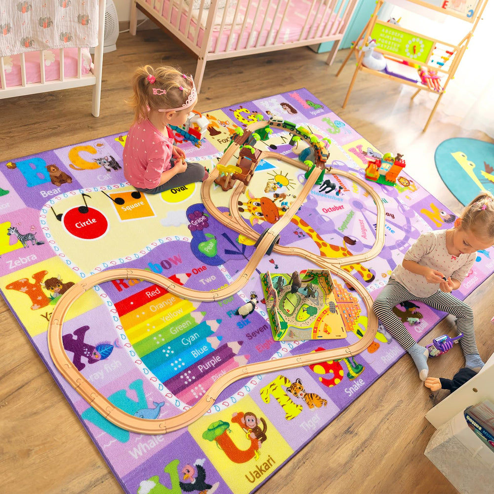 B BENRON versatile rug suitable for playroom and classroom in purple