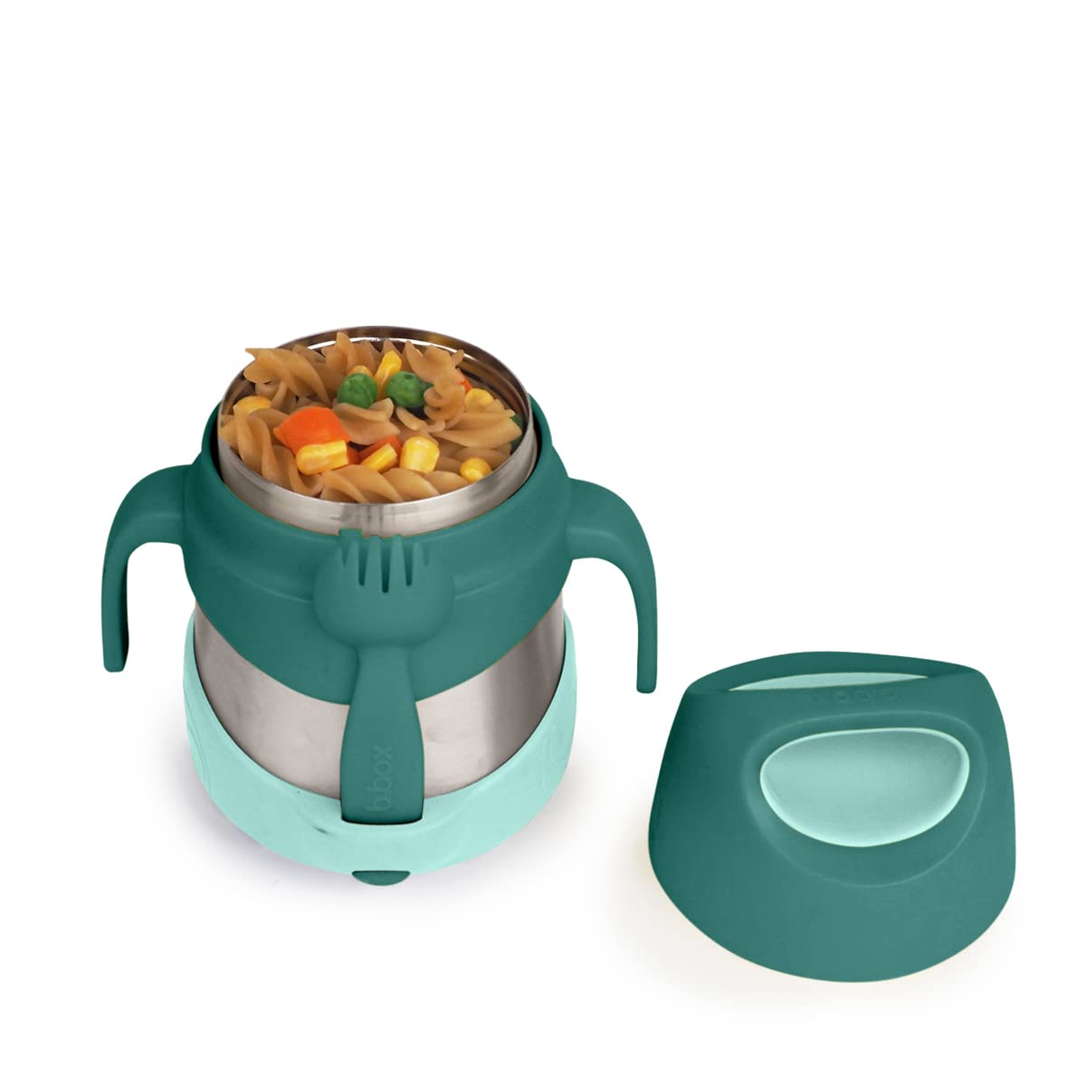 B.box Emerald Forest insulated food jar closed, ready for school or outings.