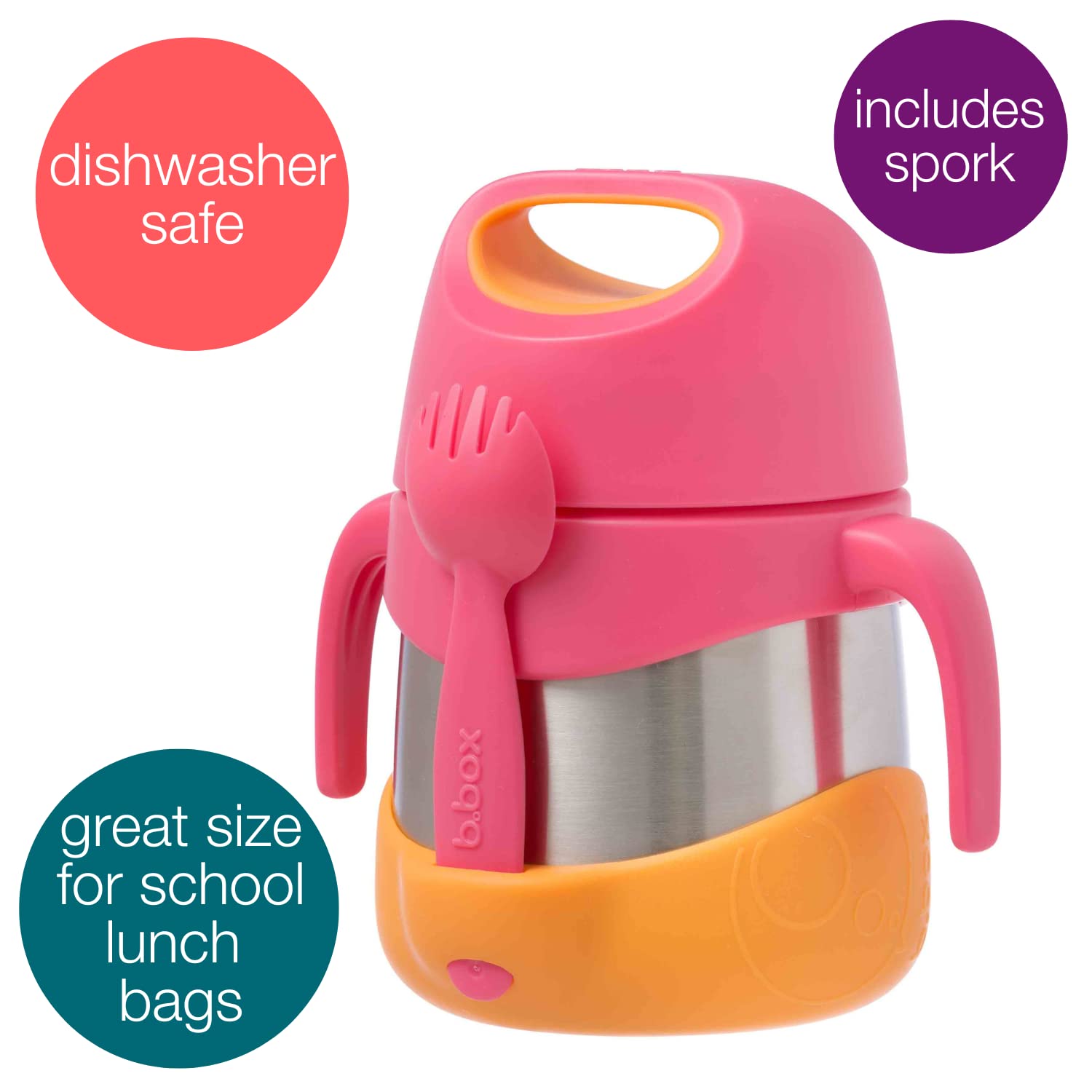 b.box insulated food jar stop-lock lid prevents overtightening and eases use