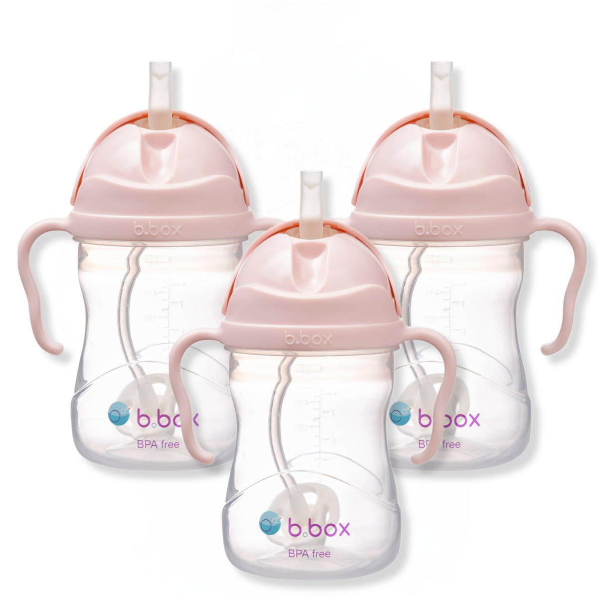 b.box Sippy Cup weighted straw allows drinking from any angle for infants and toddlers.