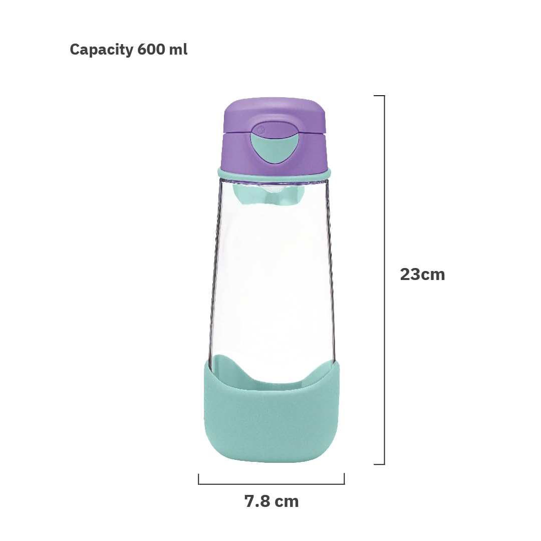 Child-friendly easy-grab handle on the b.box 20 oz bottle.
