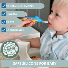 Babakal SkyFeeder airplane spoon designed to engage babies during feeding.