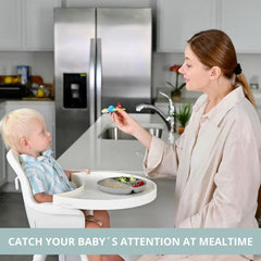 Babakal SkyFeeder BPA-free silicone surface soft on gums for daily meals.