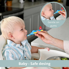 Babakal SkyFeeder divided plate keeping foods separate for easy exploration.