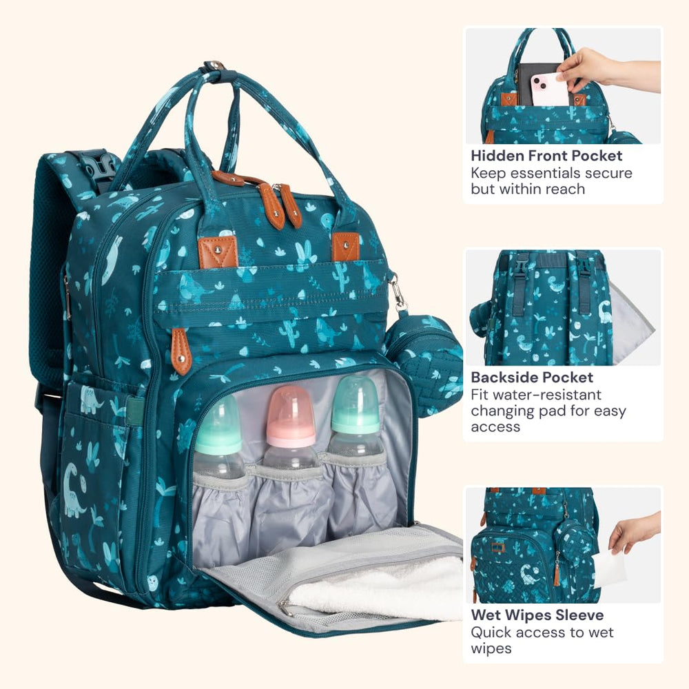BabbleRoo 19-pocket storage layout for easy baby gear access