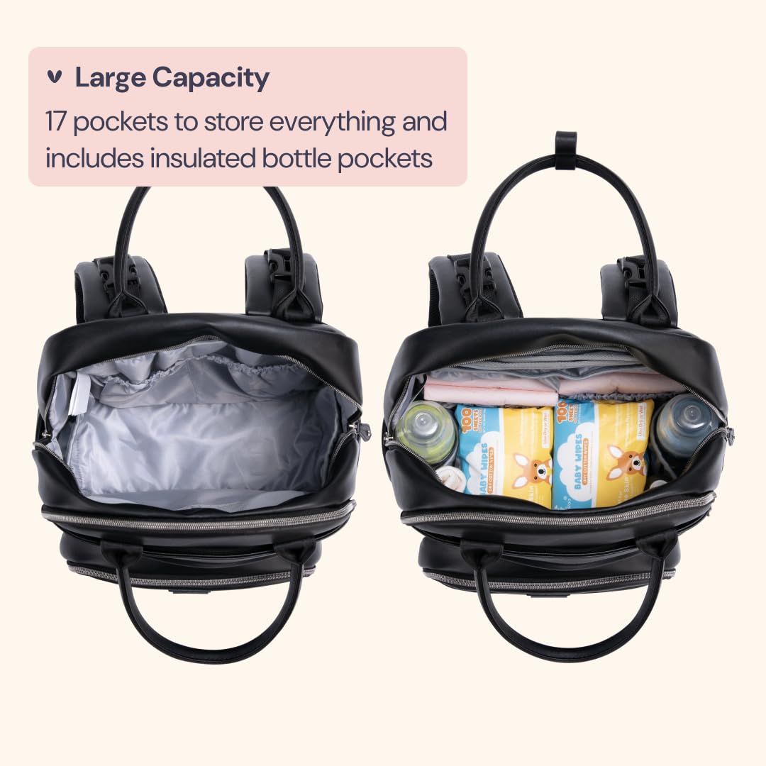 BabbleRoo changing pad pocket open view with easy-clean surface.