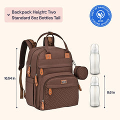 BabbleRoo diaper bag backpack changing pad pocket opened for quick diaper changes