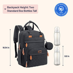 BabbleRoo diaper bag backpack main compartment open for quick access