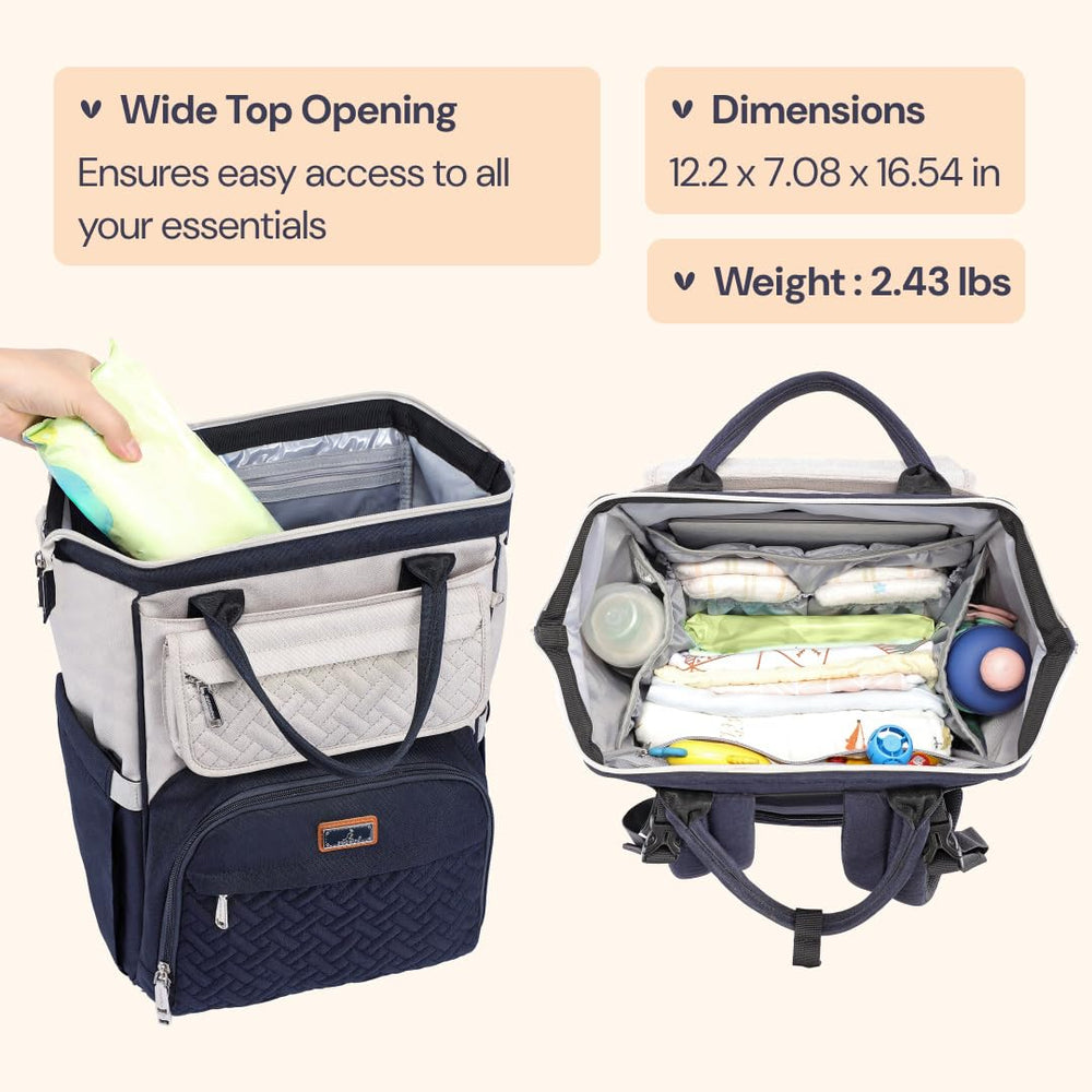 BabbleRoo stroller straps in stone gray blue for hands-free travel with baby gear.